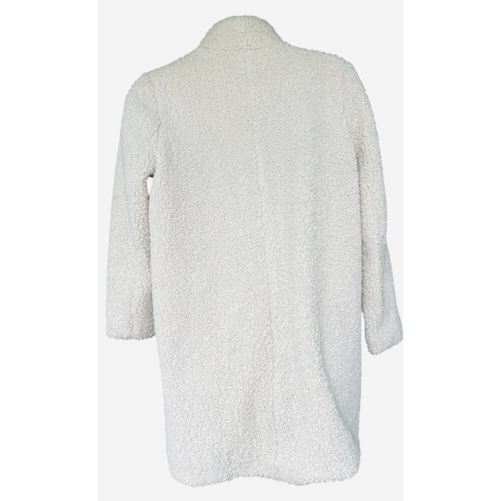 J Crew Sherpa Teddy Faux Fur Shearling Toggle Button Cream Coat Women Size XL - Picture 9 of 11